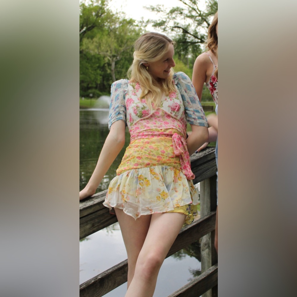 LoveShackFancy Patch Work Floral Dress